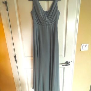 David’s bridal dusty blue bridesmaid dress